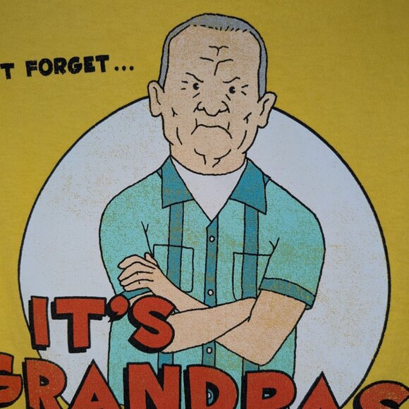King of the Hill Cotton Hill Shirt XXL Grandpa’s Day Too Yellow Mike Judge - Picture 3 of 4
